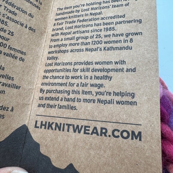 Lost Horizons Multicolored 100% Wool Hat Beanie One Size Handknit purple pink ch - Picture 11 of 13